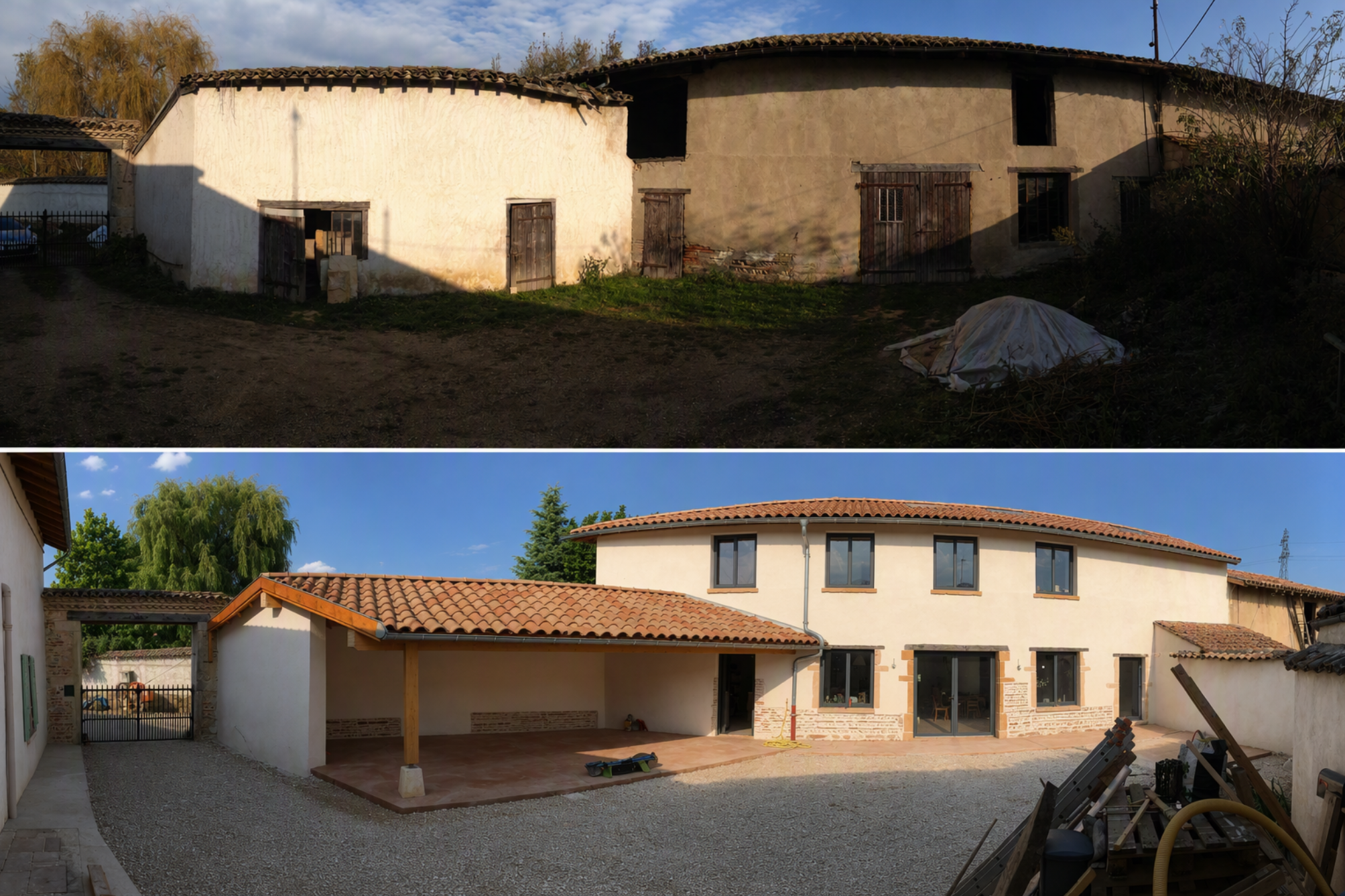 Avant et après la transformation de dépendances en habitation